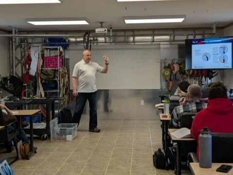 Practical firearms handling exercise at a shooting range